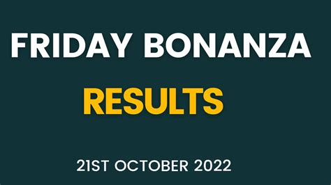 friday bonanza results database